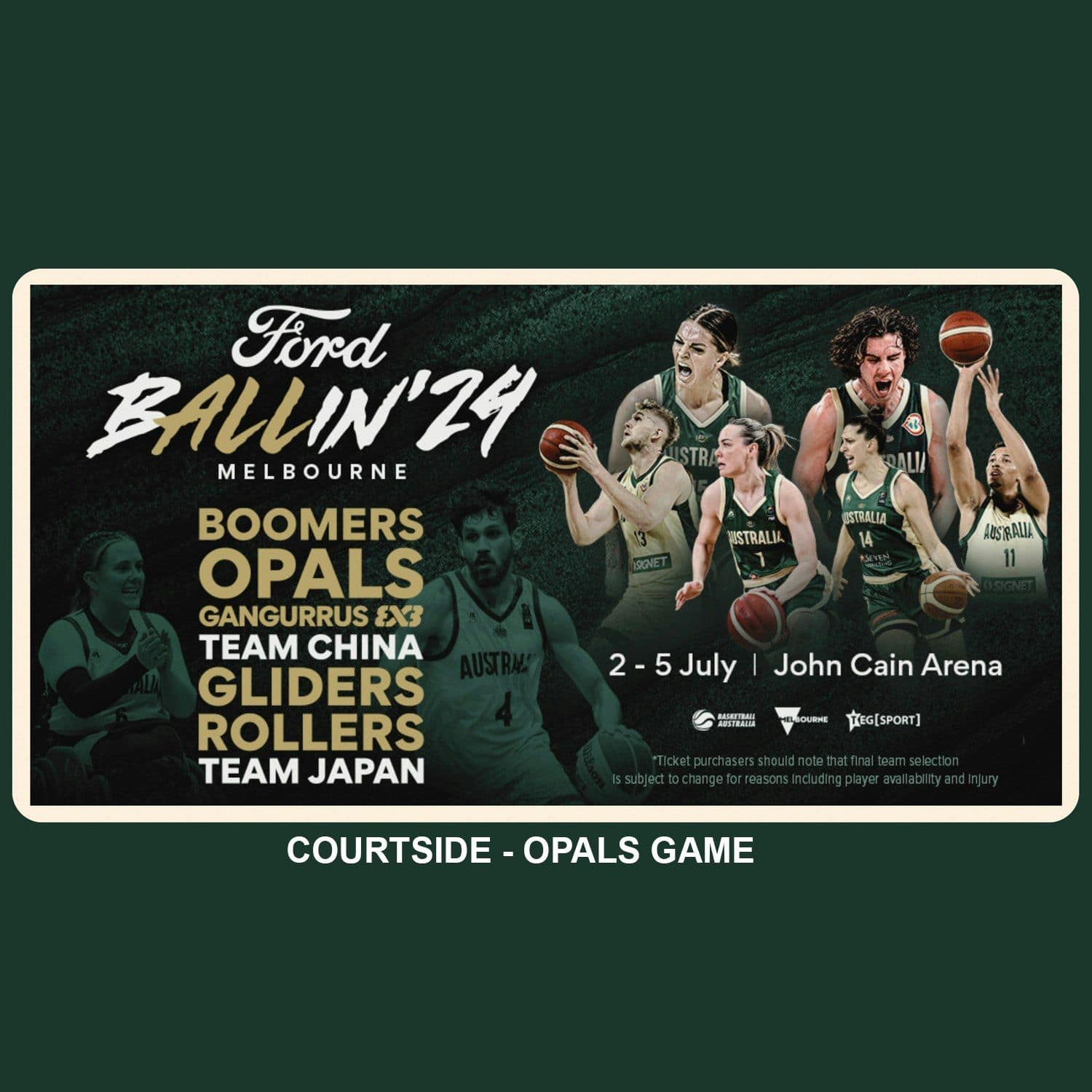 Opals Basketball Tour, VIP Courtside Experience